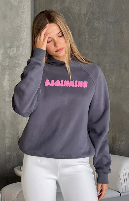 Beginning Slate Bubble Hoodie-Vavasi.All Rights Reserved.