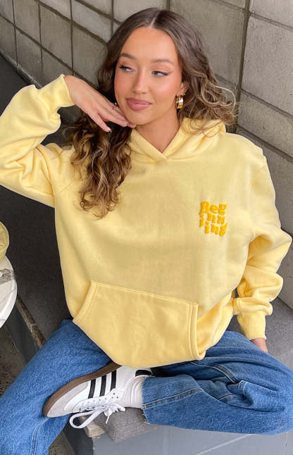 Beginning Yellow Snuggle Bubble Hoodie-Vavasi.All Rights Reserved.