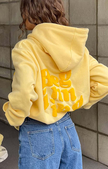 Beginning Yellow Snuggle Bubble Hoodie-Vavasi.All Rights Reserved.