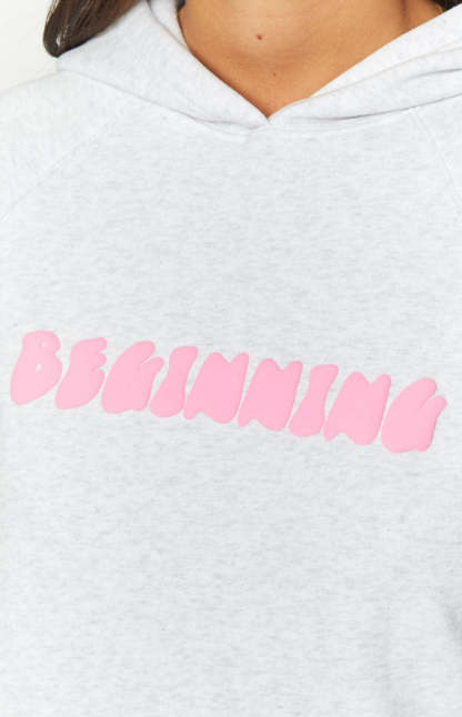 Beginning Grey Marl Bubble Hoodie-Vavasi.All Rights Reserved.