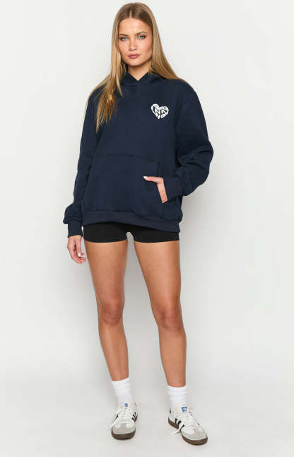 Beginning Navy Lovey Bubble Hoodie-Vavasi.All Rights Reserved.
