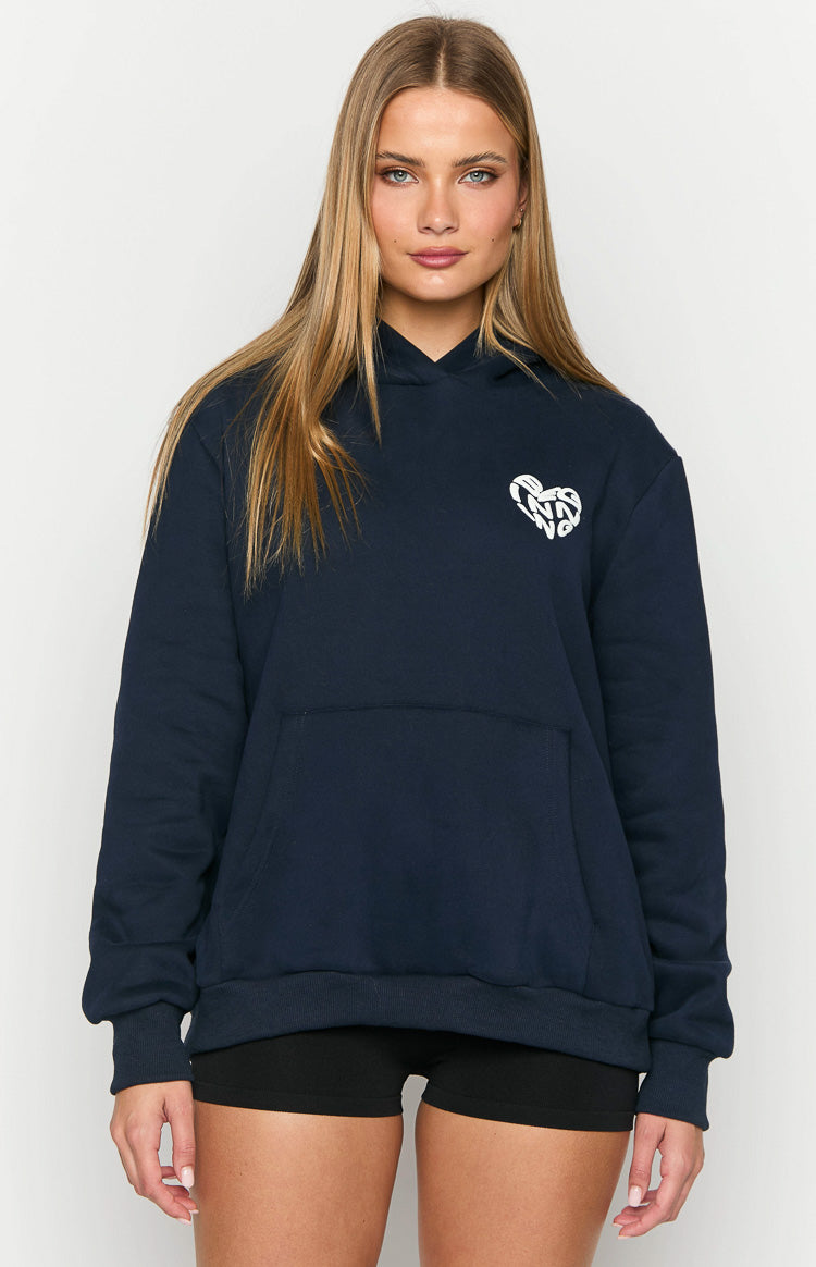 Beginning Navy Lovey Bubble Hoodie-Vavasi.All Rights Reserved.