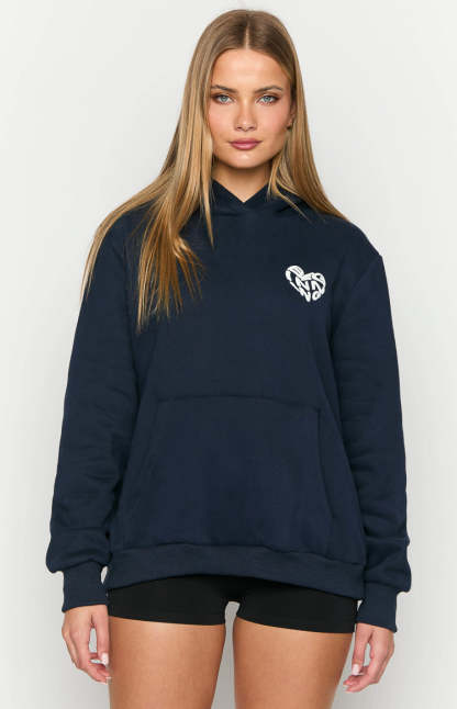 Beginning Navy Lovey Bubble Hoodie-Vavasi.All Rights Reserved.