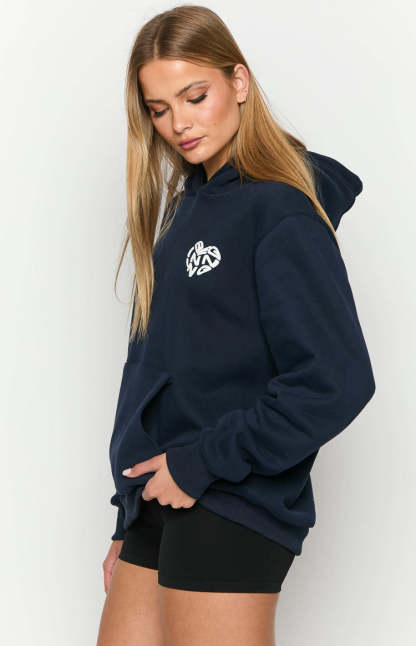 Beginning Navy Lovey Bubble Hoodie-Vavasi.All Rights Reserved.
