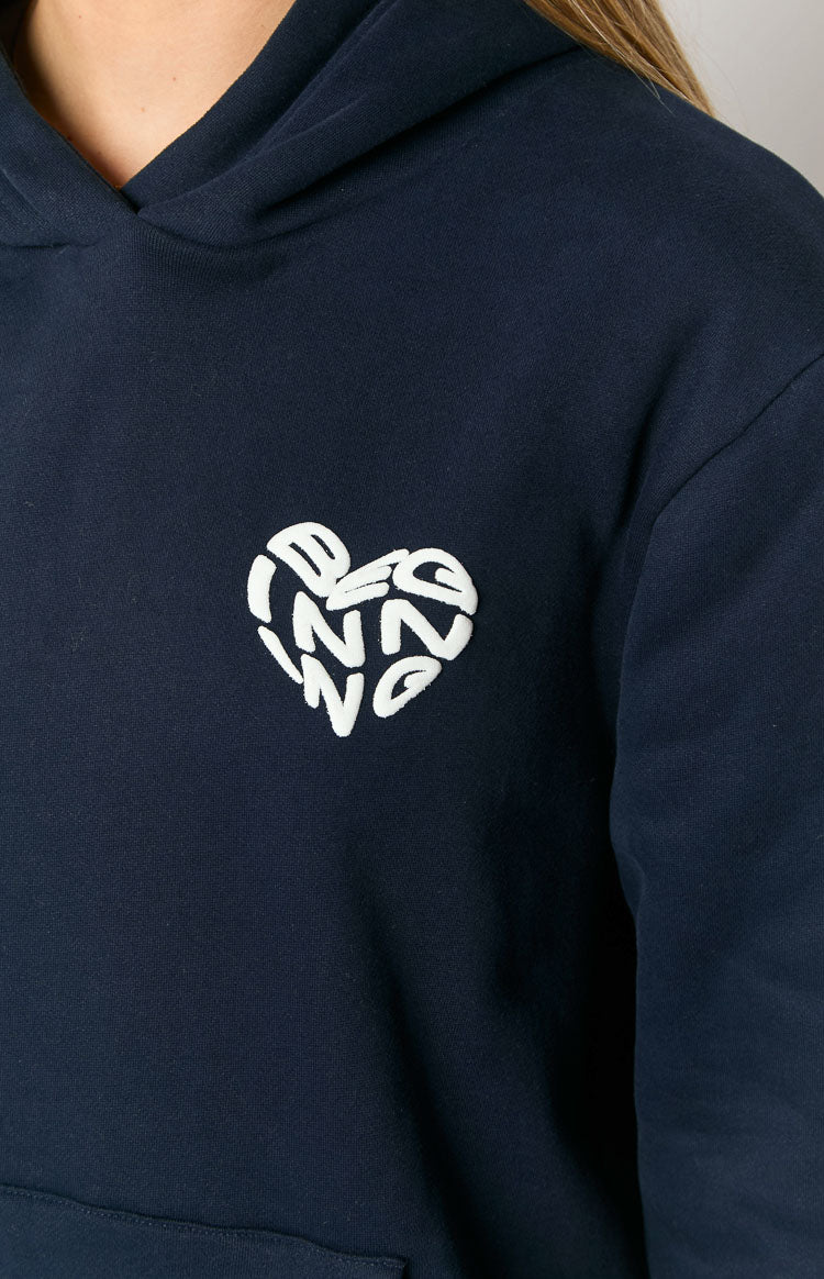 Beginning Navy Lovey Bubble Hoodie-Vavasi.All Rights Reserved.
