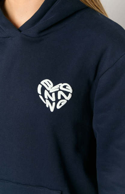 Beginning Navy Lovey Bubble Hoodie-Vavasi.All Rights Reserved.