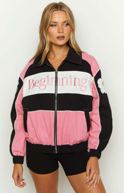 Beginning Pink Bomber Jacket-Vavasi.All Rights Reserved.
