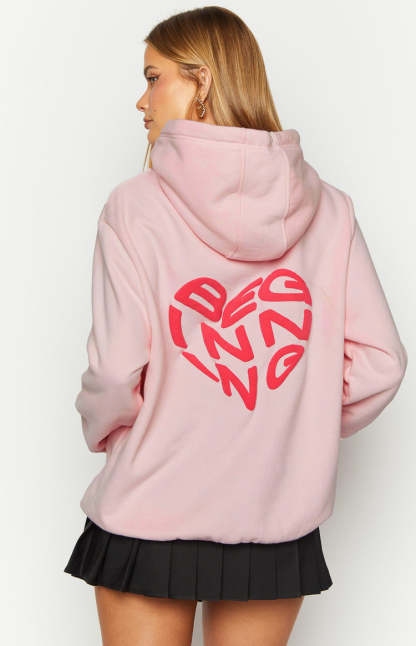 Beginning Pink Lovey Bubble Hoodie-Vavasi.All Rights Reserved.