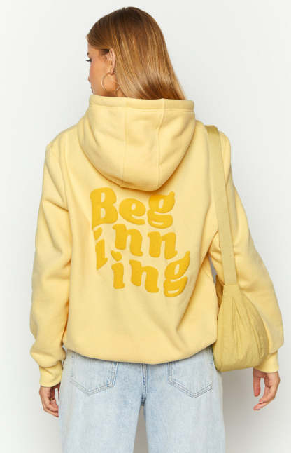 Beginning Yellow Snuggle Bubble Hoodie-Vavasi.All Rights Reserved.