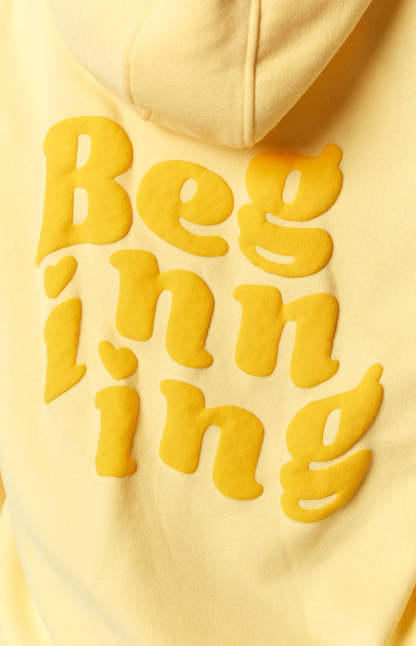 Beginning Yellow Snuggle Bubble Hoodie-Vavasi.All Rights Reserved.