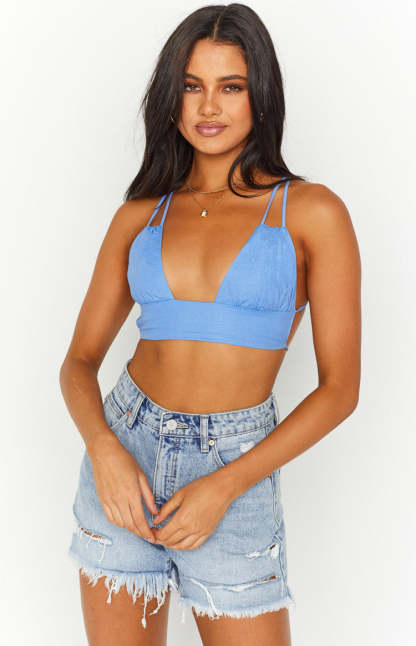 Believe Blue Crop Top-Vavasi.All Rights Reserved.