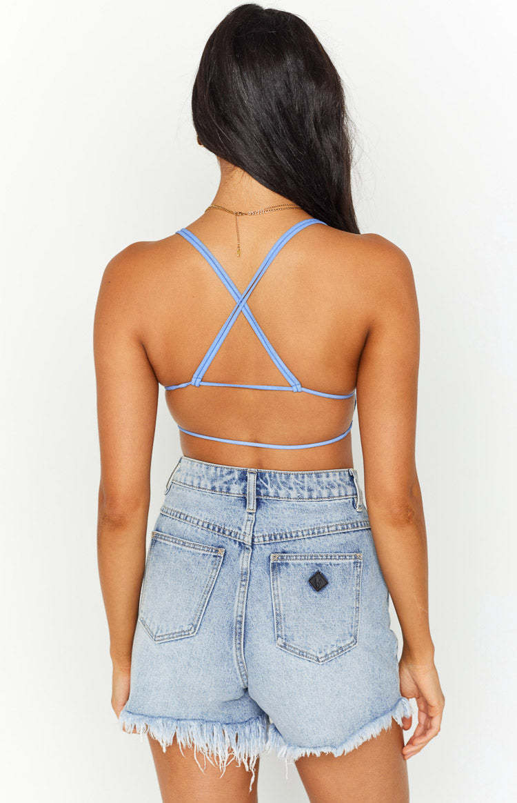 Believe Blue Crop Top-Vavasi.All Rights Reserved.