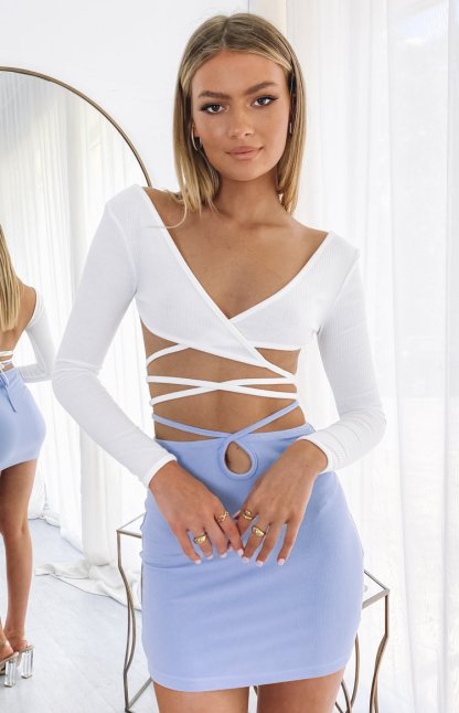 Bella Donna String Mini Skirt Blue-Vavasi.All Rights Reserved.