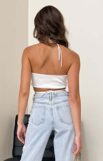 Bella White Crop Top-Vavasi.All Rights Reserved.