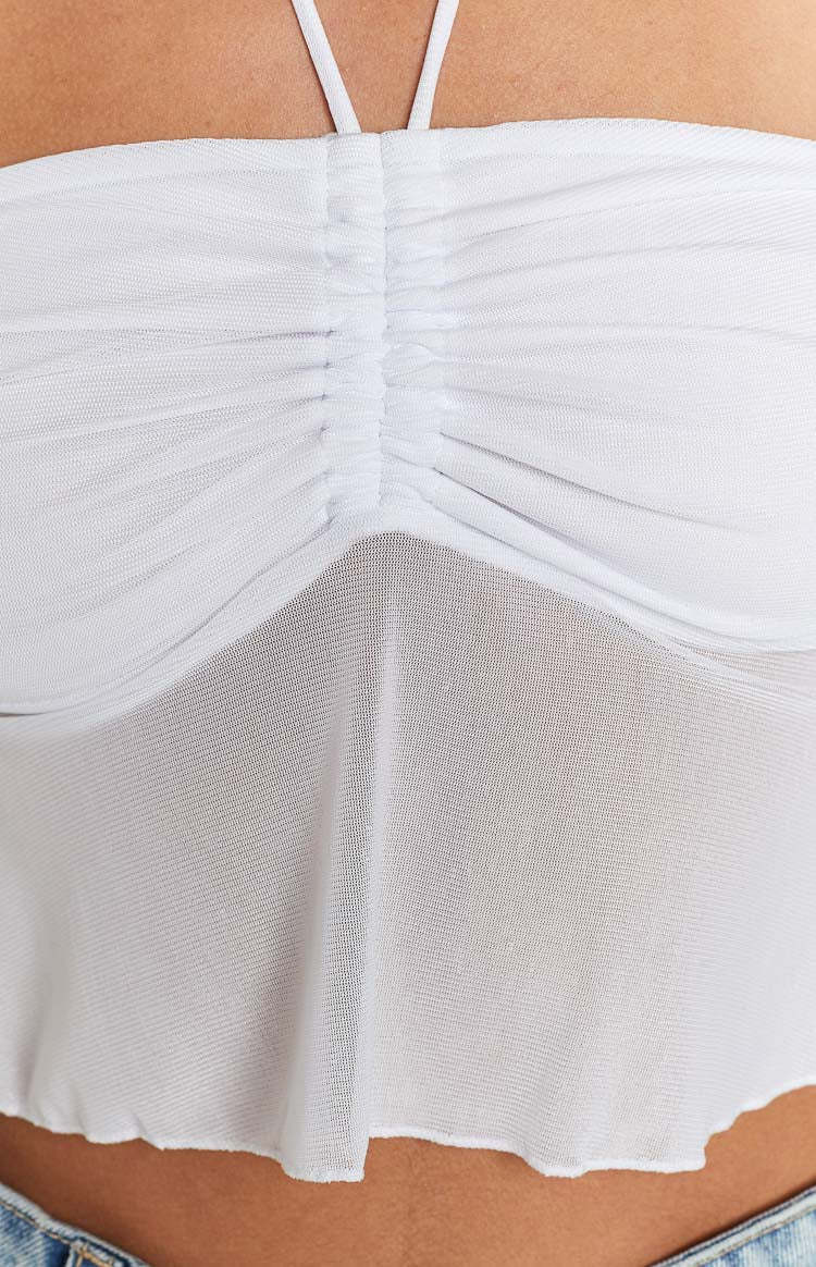 Bella White Halter Crop Top-Vavasi.All Rights Reserved.