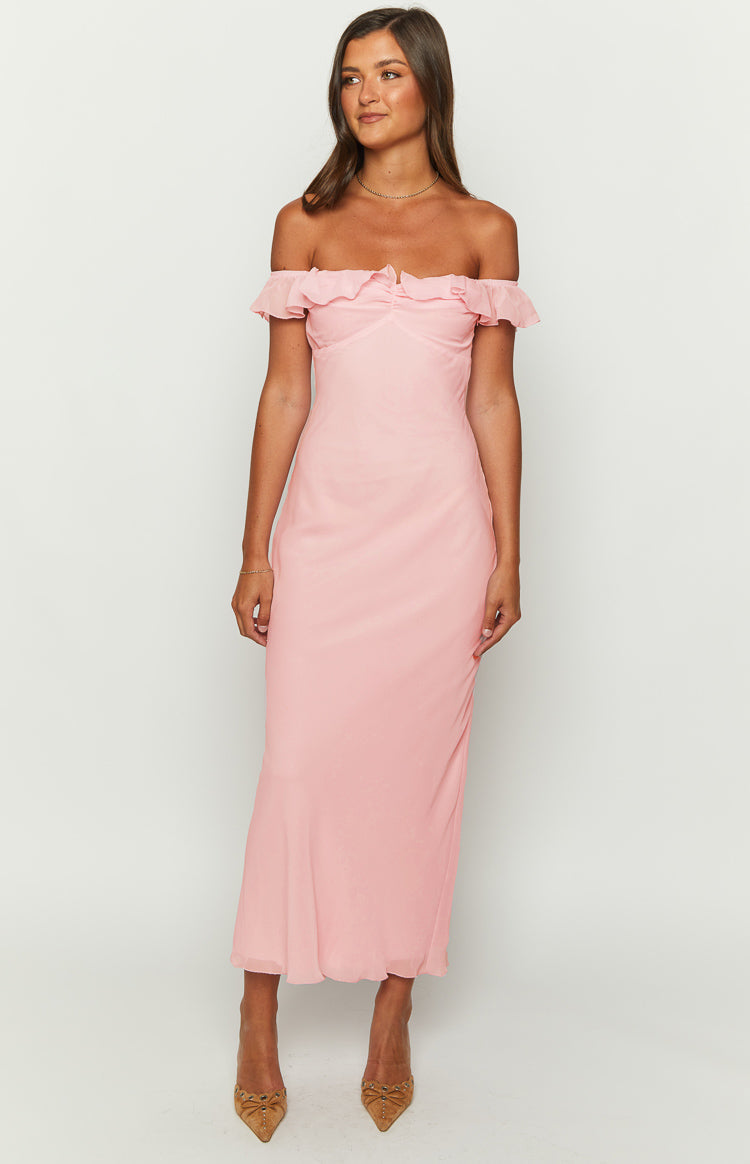 Bellflower Pink Chiffon Maxi Dress-Vavasi.All Rights Reserved.