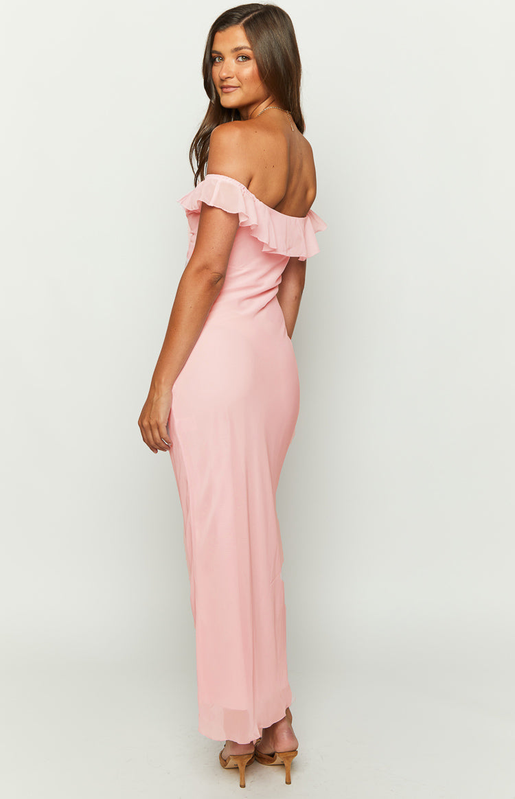 Bellflower Pink Chiffon Maxi Dress-Vavasi.All Rights Reserved.