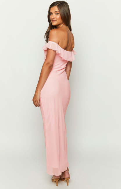 Bellflower Pink Chiffon Maxi Dress-Vavasi.All Rights Reserved.