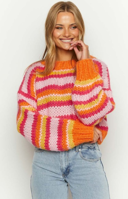 Belmont Pink Stripe Sweater-Vavasi.All Rights Reserved.