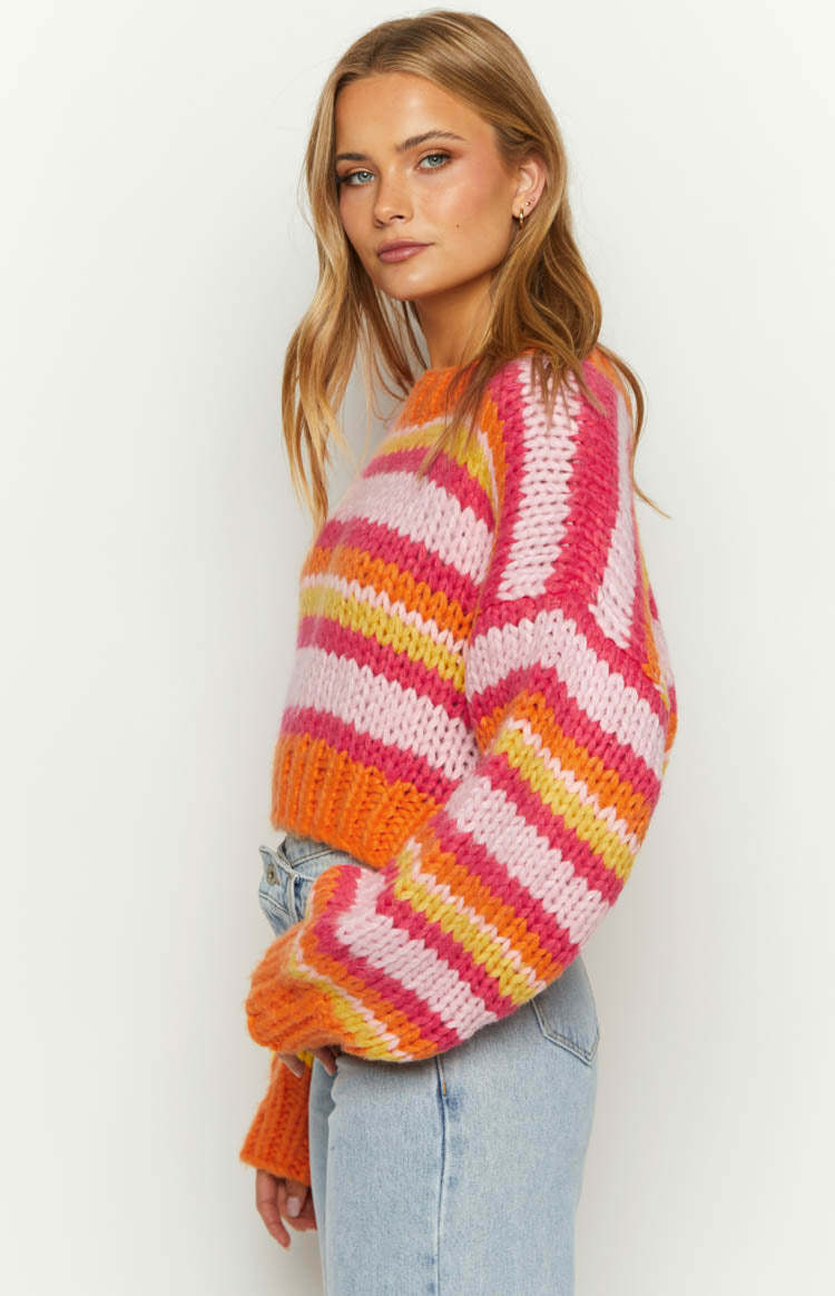 Belmont Pink Stripe Sweater-Vavasi.All Rights Reserved.
