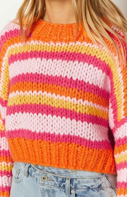 Belmont Pink Stripe Sweater-Vavasi.All Rights Reserved.