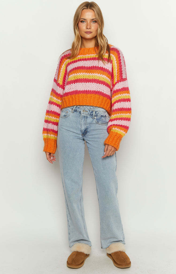 Belmont Pink Stripe Sweater-Vavasi.All Rights Reserved.