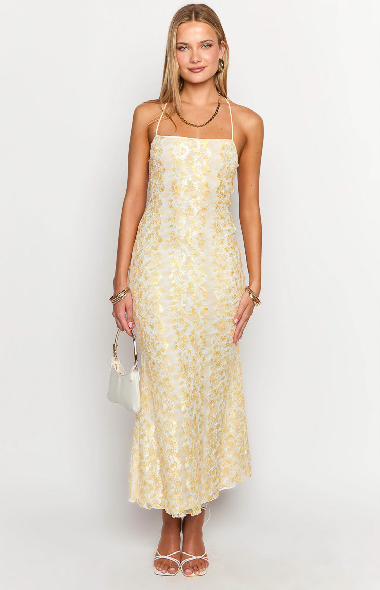 Beside Me Yellow Lace Maxi Dress-Vavasi.All Rights Reserved.