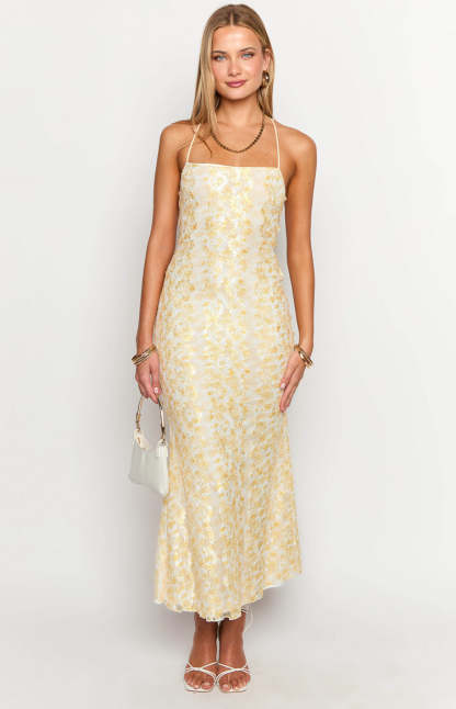 Beside Me Yellow Lace Maxi Dress-Vavasi.All Rights Reserved.