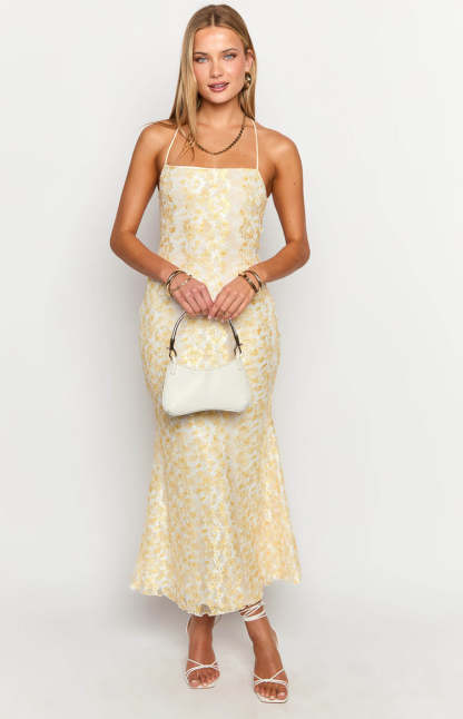 Beside Me Yellow Lace Maxi Dress-Vavasi.All Rights Reserved.