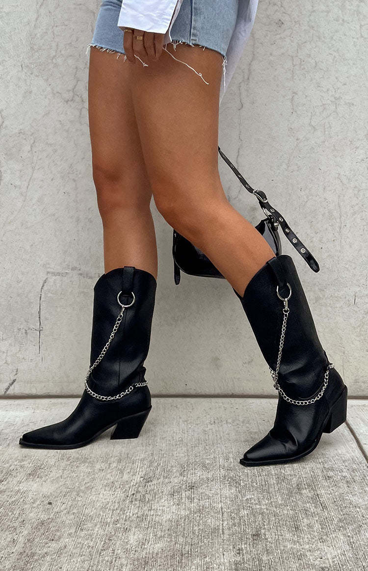 Billini Edward Black Cowboy Boots-Vavasi.All Rights Reserved.