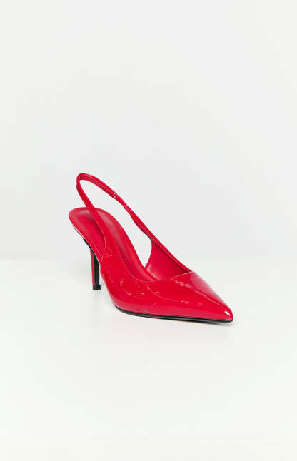 Billini Blondie Strawberry Red Patent Heels-Vavasi.All Rights Reserved.