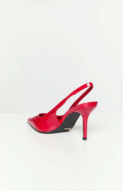 Billini Blondie Strawberry Red Patent Heels-Vavasi.All Rights Reserved.