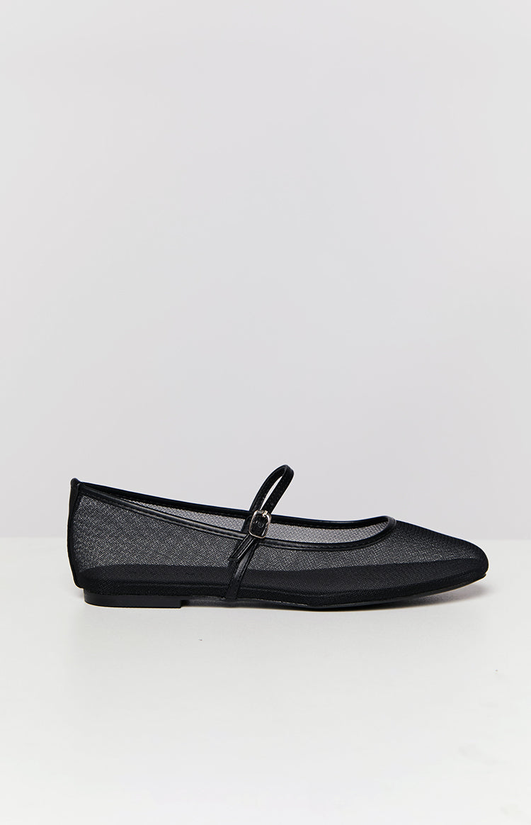 Billini Gilda Black Mesh Ballet Flats-Vavasi.All Rights Reserved.