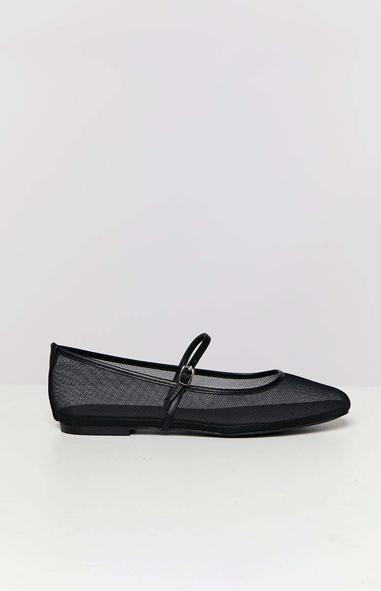 Billini Gilda Black Mesh Ballet Flats-Vavasi.All Rights Reserved.