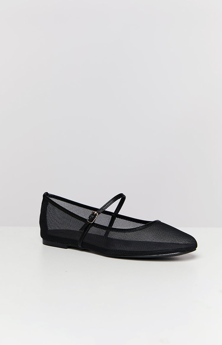 Billini Gilda Black Mesh Ballet Flats-Vavasi.All Rights Reserved.
