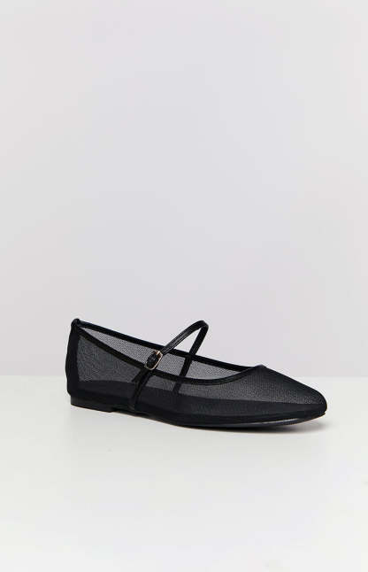 Billini Gilda Black Mesh Ballet Flats-Vavasi.All Rights Reserved.
