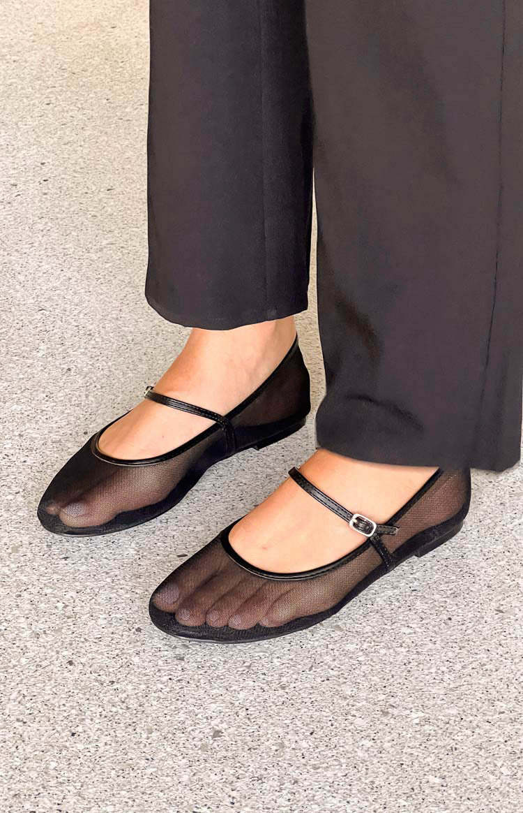 Billini Gilda Black Mesh Ballet Flats-Vavasi.All Rights Reserved.