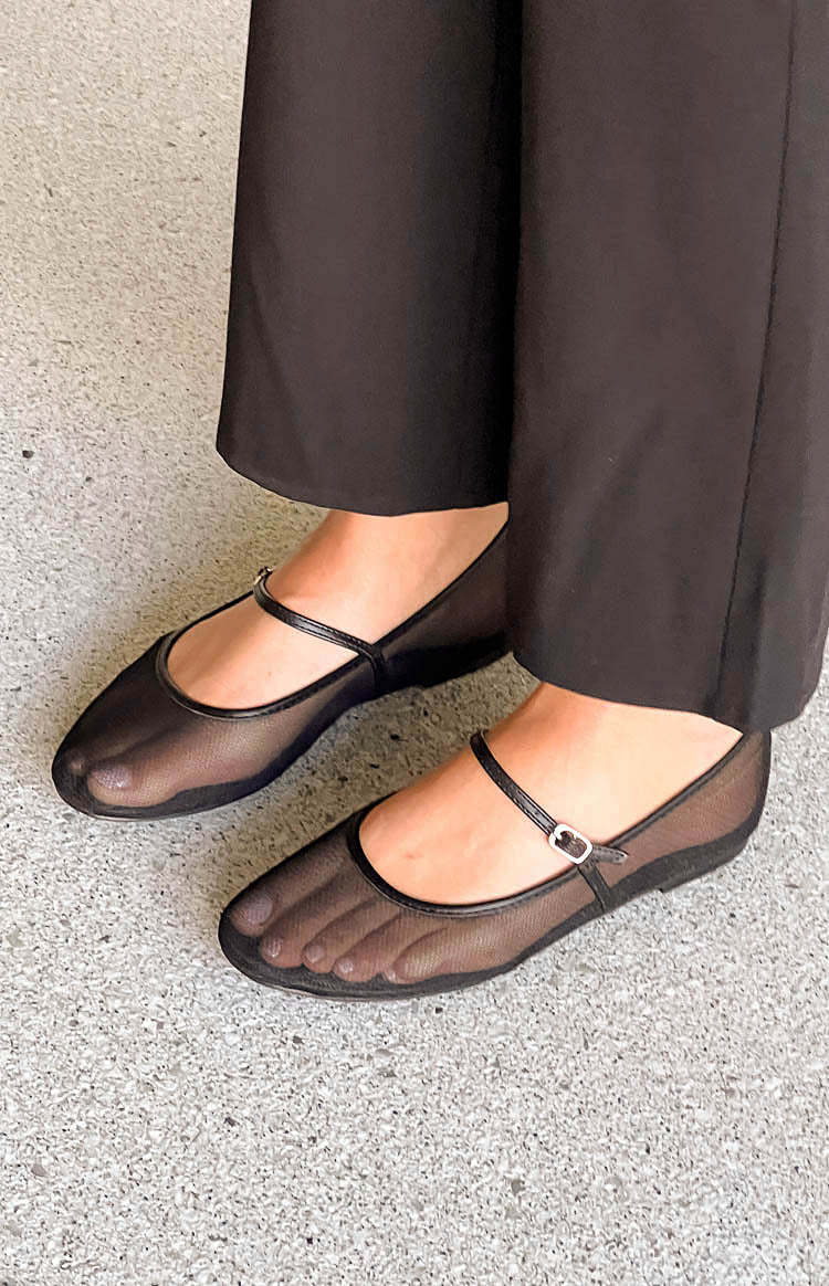 Billini Gilda Black Mesh Ballet Flats-Vavasi.All Rights Reserved.