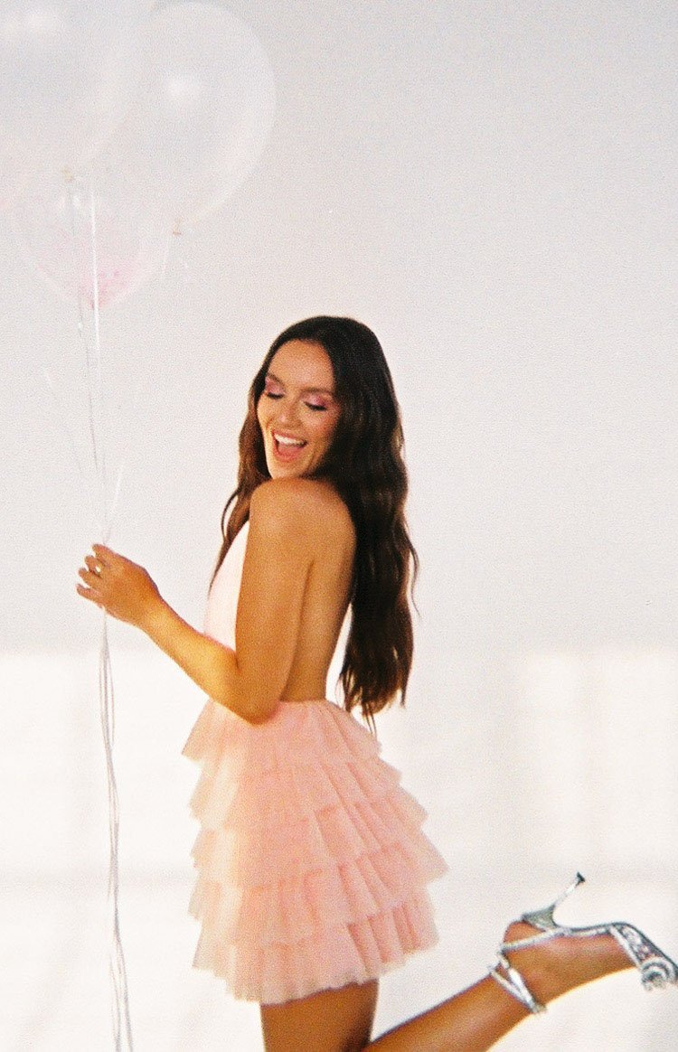 Birthday Cake Pink Mini Dress-Vavasi.All Rights Reserved.