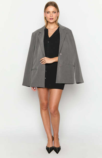 Lumi Black Button Up Mini Dress-Vavasi.All Rights Reserved.