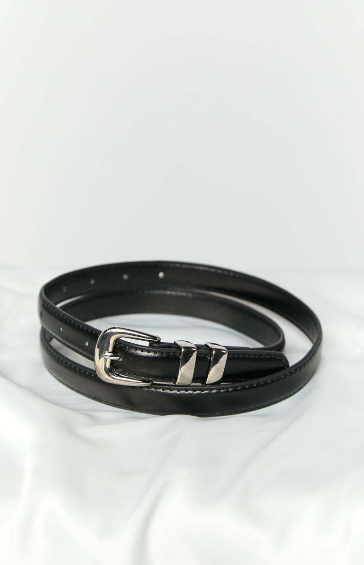 Kylee Thin Black PU Belt-Vavasi.All Rights Reserved.