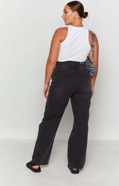 Robin Wide Leg Jeans Black Wash-Vavasi.All Rights Reserved.
