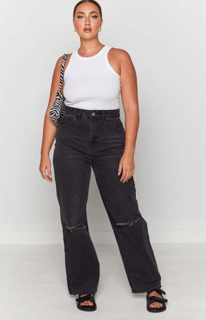 Robin Wide Leg Jeans Black Wash-Vavasi.All Rights Reserved.