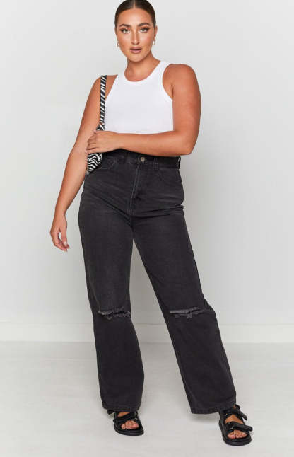 Robin Wide Leg Jeans Black Wash-Vavasi.All Rights Reserved.