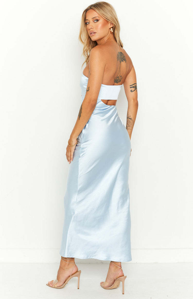 Blair Ice Blue Strapless Maxi Dress-Vavasi.All Rights Reserved.