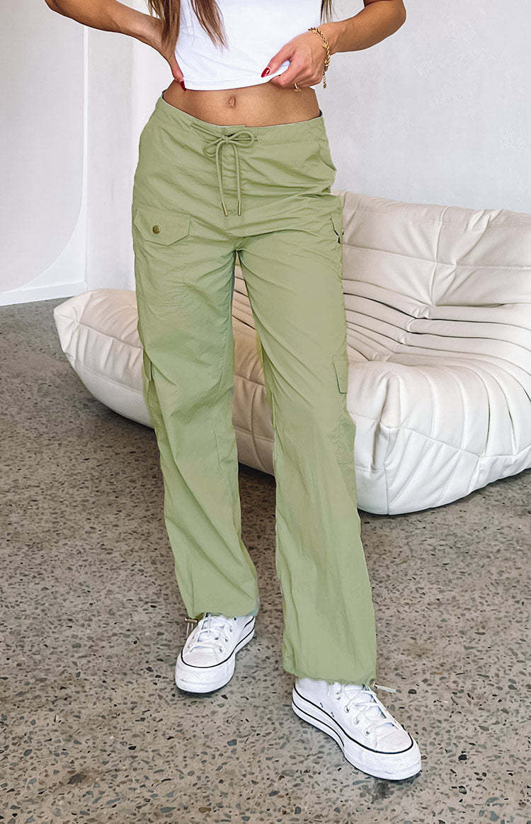 Blaise Khaki Parachute Pants-Vavasi.All Rights Reserved.