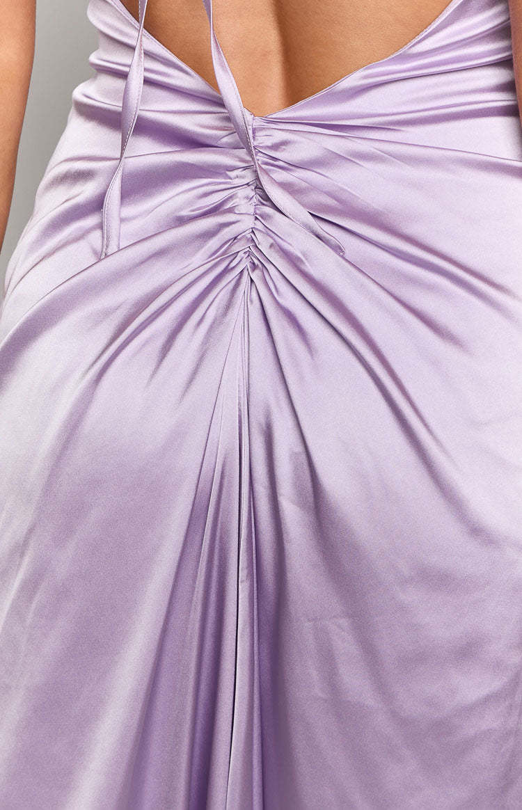 Blaise Lilac Satin Maxi Dress-Vavasi.All Rights Reserved.