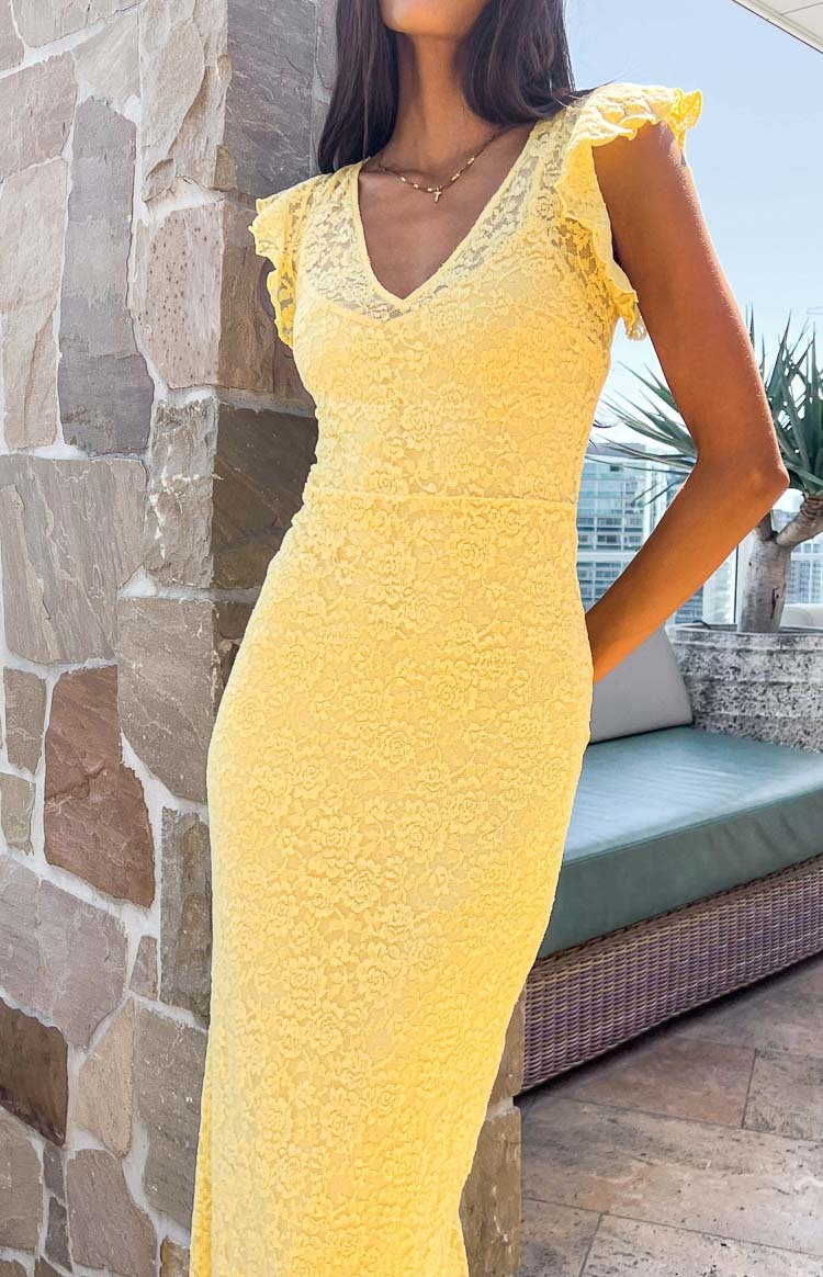 Blake Yellow Lace Maxi Dress-Vavasi.All Rights Reserved.