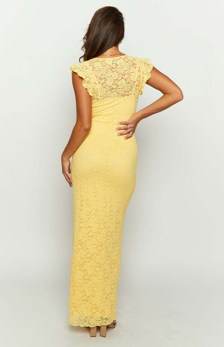 Blake Yellow Lace Maxi Dress-Vavasi.All Rights Reserved.
