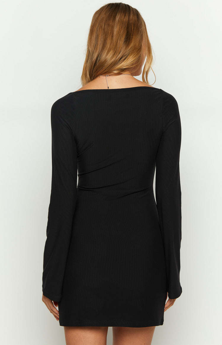 Blame Me Black Mesh Long Sleeve Mini Dress-Vavasi.All Rights Reserved.
